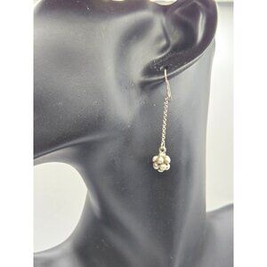 Vintage BIRKS signed sterling 925 dangling cluster ball hook pierced earrings